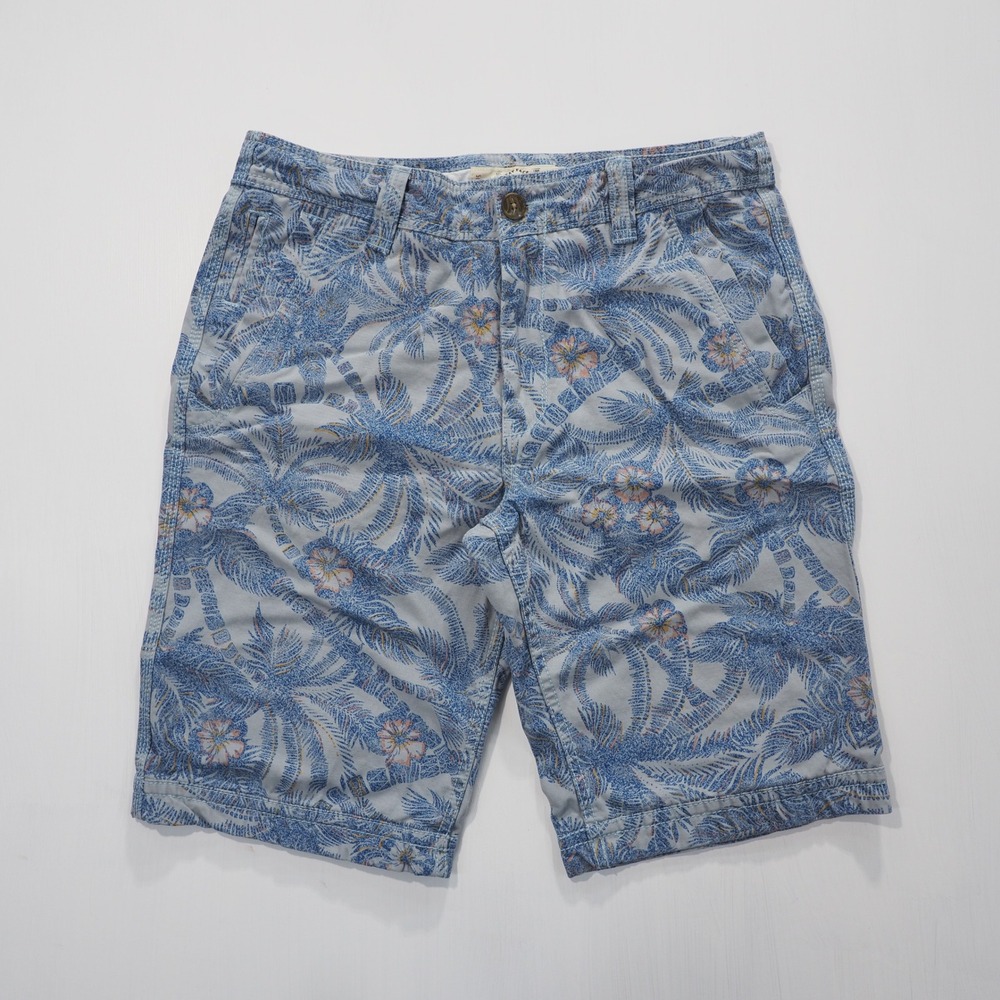 FAT FACE Mens Shorts Size 32 Blue Floral Flat Front Casual Walking Golf